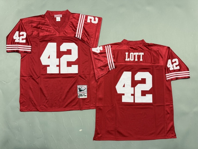 Men 2025 San Francisco 49ers #42 Lott red Throwback Limited NFL Jersey style 001->san francisco 49ers->NFL Jersey